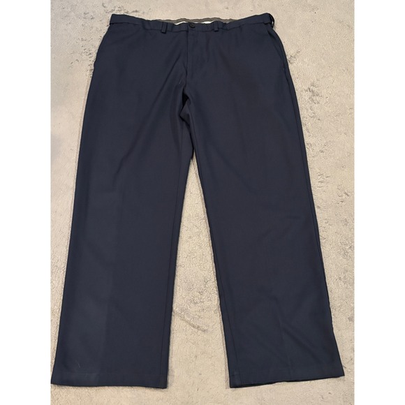 Haggar Other - Haggar Cool 18 Pro Mens Navy Blue Classic Fit Dress Pants 42x32 Flat Front